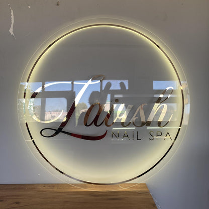 Custom 3D Business Logo Sign, Backlit Acrylic Sign, Personalized Business Name Sign, Salon Wall Decor, Office Sign, Storefront Sign