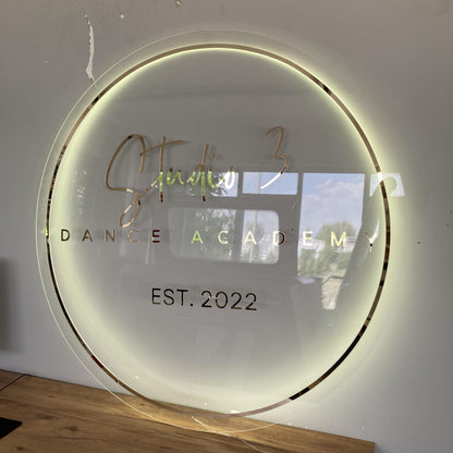 Custom 3D Business Logo Sign, Backlit Acrylic Sign, Personalized Business Name Sign, Salon Wall Decor, Office Sign, Storefront Sign