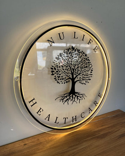 Custom 3D Business Logo Sign, Backlit Acrylic Sign, Personalized Business Name Sign, Salon Wall Decor, Office Sign, Storefront Sign
