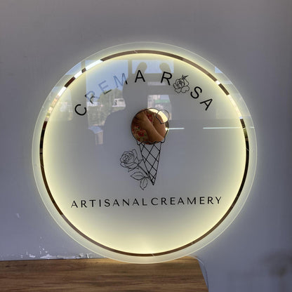 Custom 3D Business Logo Sign, Backlit Acrylic Sign, Personalized Business Name Sign, Salon Wall Decor, Office Sign, Storefront Sign