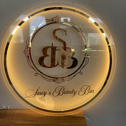Custom 3D Business Logo Sign, Backlit Acrylic Sign, Personalized Business Name Sign, Salon Wall Decor, Office Sign, Storefront Sign