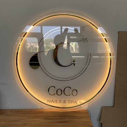 Custom 3D Business Logo Sign, Backlit Acrylic Sign, Personalized Business Name Sign, Salon Wall Decor, Office Sign, Storefront Sign