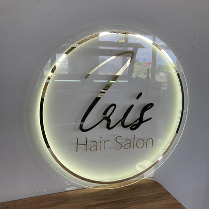 Business Logo Sign, Custom 3D Backlit Acrylic Sign, Personalized Business Name Sign, Salon Wall Decor, Office Sign, Storefront Sign