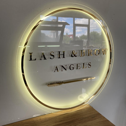 Business Logo Sign, Custom 3D Backlit Acrylic Sign, Personalized Business Name Sign, Salon Wall Decor, Office Sign, Storefront Sign