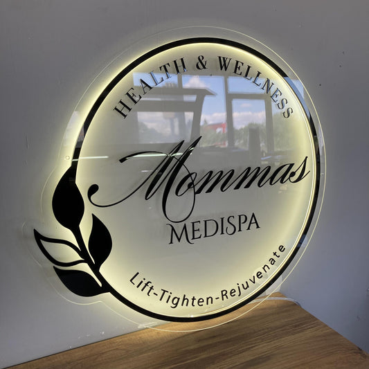Custom Logo Sign, Business Custom 3D Backlit Acrylic Sign, Personalized Business Name Sign, Salon Wall Decor, Office Sign, Storefront Sign
