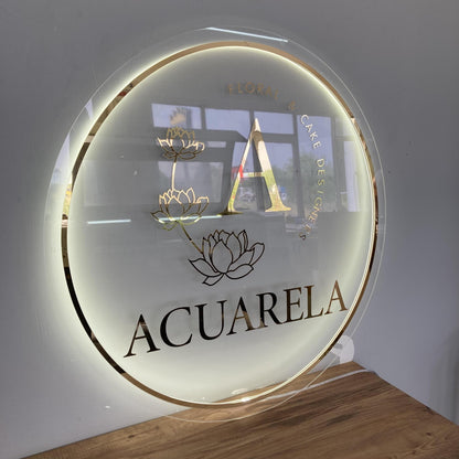 Custom Logo Sign, Business Custom 3D Backlit Acrylic Sign, Personalized Business Name Sign, Salon Wall Decor, Office Sign, Storefront Sign