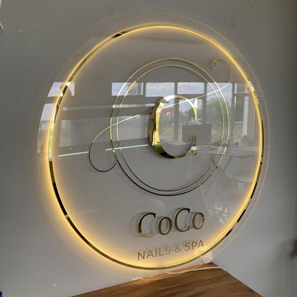 Custom Logo Sign, Business Custom 3D Backlit Acrylic Sign, Personalized Business Name Sign, Salon Wall Decor, Office Sign, Storefront Sign