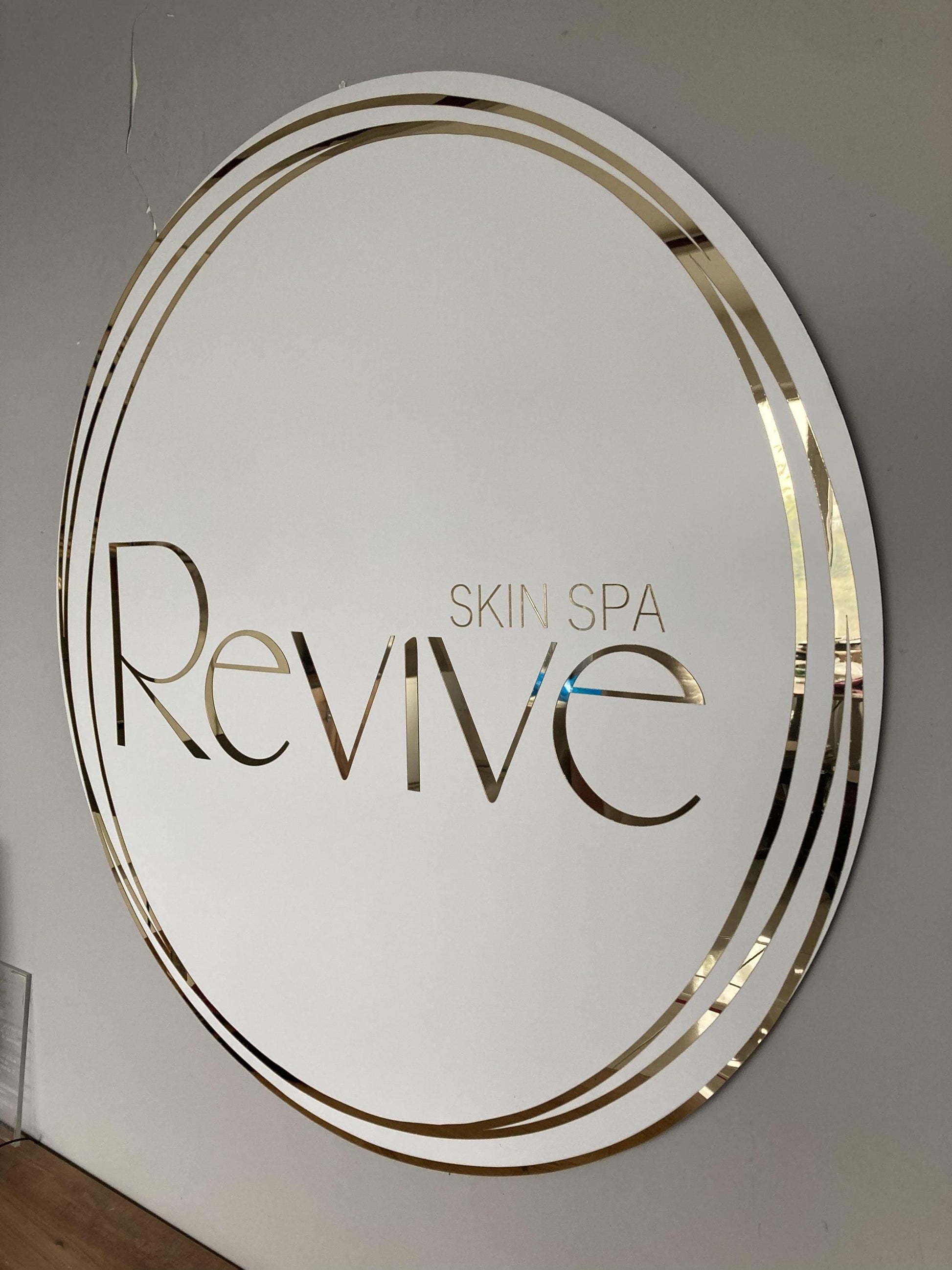 Business Round Mirror Logo Sign, Custom 3D Acrylic Sign, Modern Office Wall Decor, Personalized Company Logo, Reception Desk Sign