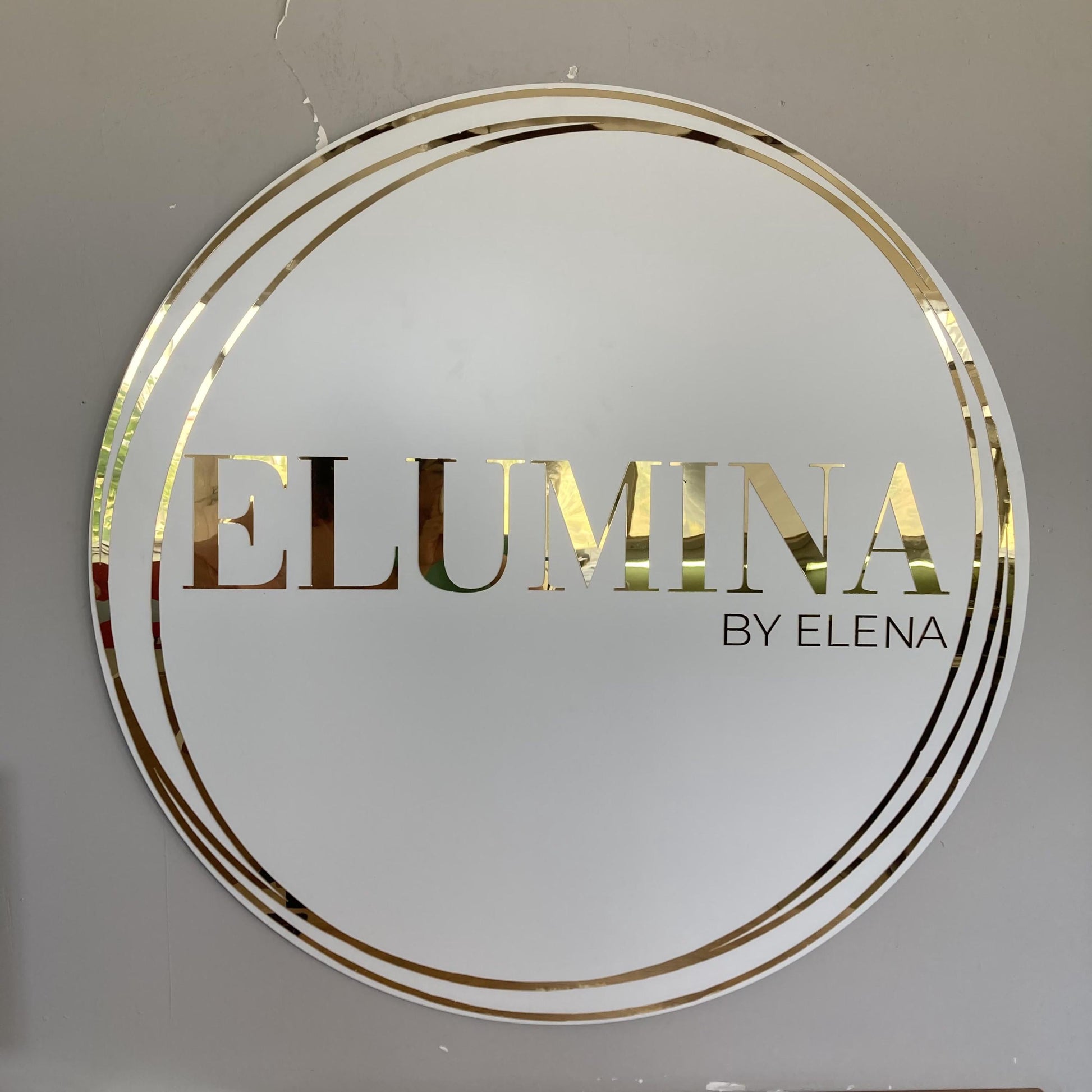 Business Round Mirror Logo Sign, Custom 3D Acrylic Sign, Modern Office Wall Decor, Personalized Company Logo, Reception Desk Sign