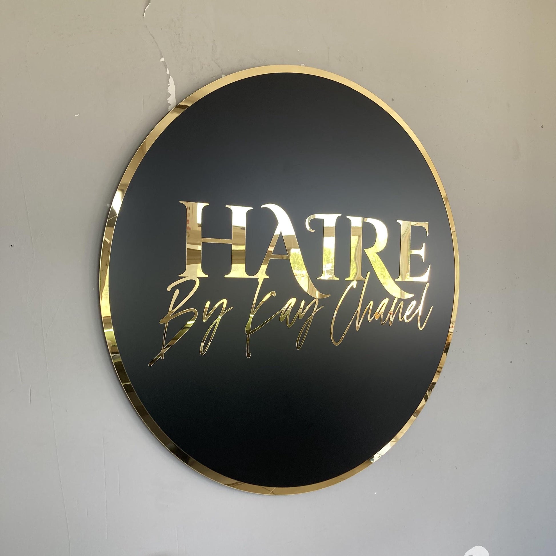 Business Round Mirror Logo Sign, Custom 3D Acrylic Sign, Modern Office Wall Decor, Personalized Company Logo, Reception Desk Sign