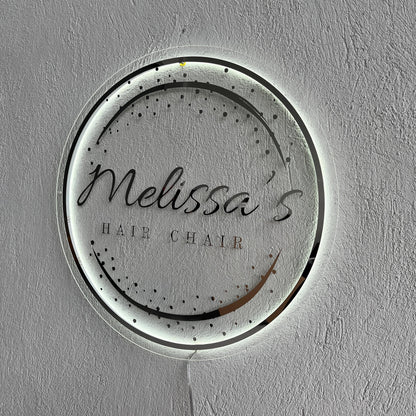 Custom 3D Business Logo Sign, Backlit Acrylic Sign, Personalized Business Name Sign, Salon Wall Decor, Office Sign, Storefront Sign