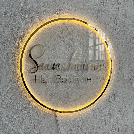 Custom 3D Business Logo Sign, Backlit Acrylic Sign, Personalized Business Name Sign, Salon Wall Decor, Office Sign, Storefront Sign