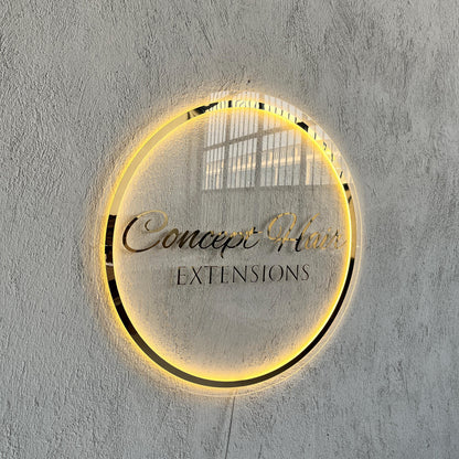 Custom 3D Business Logo Sign, Backlit Acrylic Sign, Personalized Business Name Sign, Salon Wall Decor, Office Sign, Storefront Sign