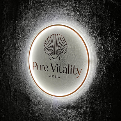Frosted Custom Sign Business Logo, Backlit Acrylic Sign, Personalized Business Name Sign, Salon Wall Decor, Office Sign, Storefront Sign