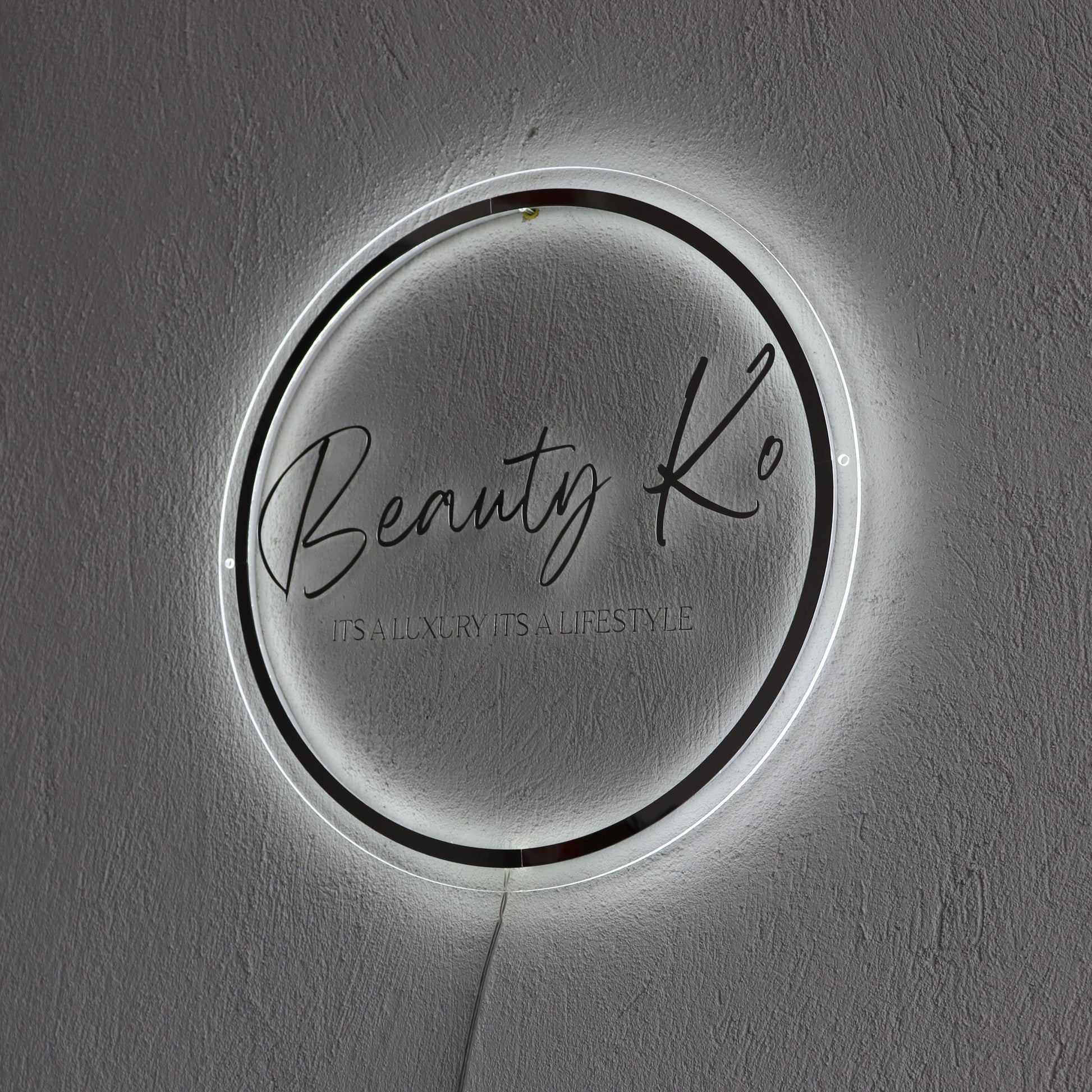 Custom Silver Neon Sign Business Logo, Backlit Acrylic Sign, Personalized Business Name Sign, Salon Wall Decor, Office Sign, Storefront Sign