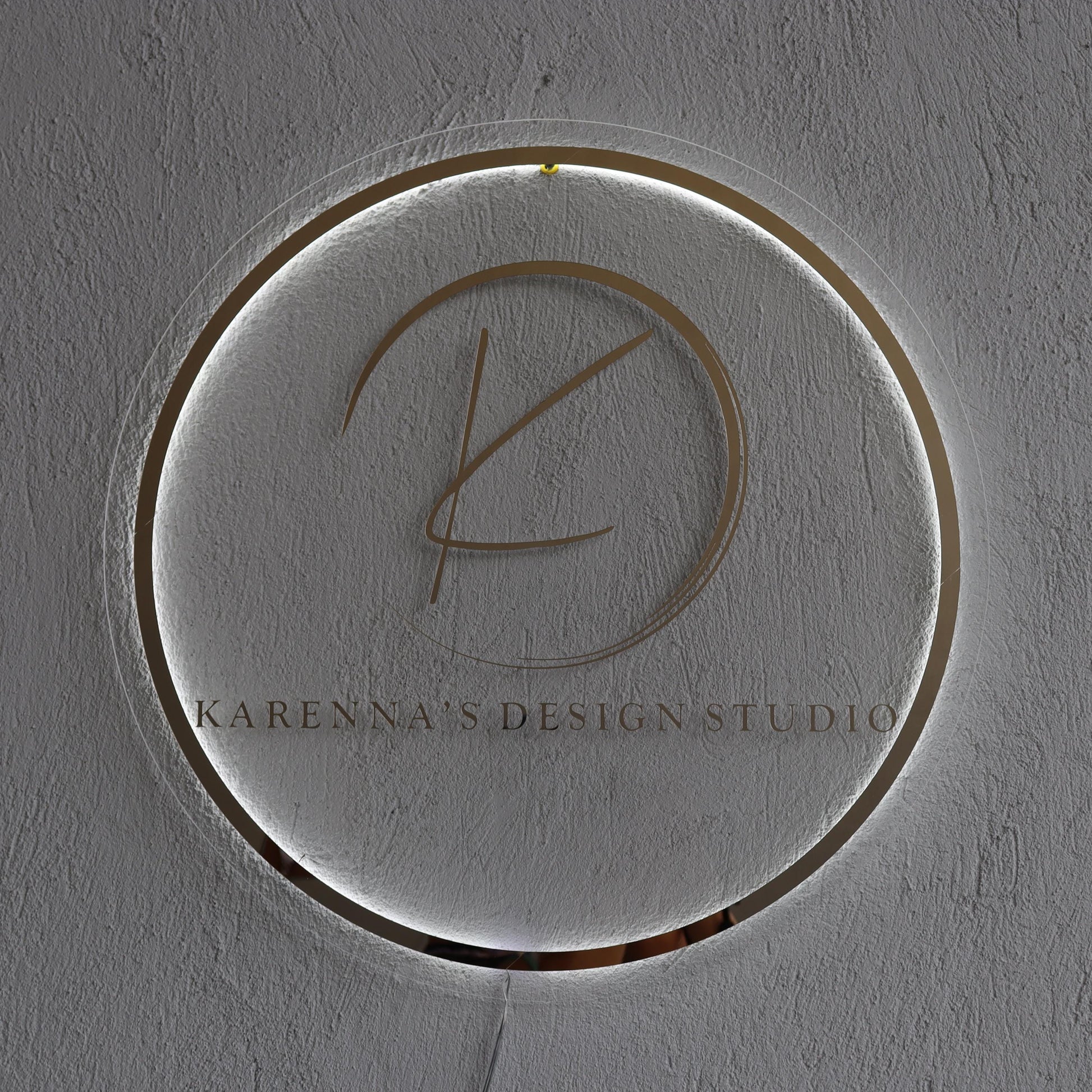Gold Mirror Custom Sign Business Logo, Backlit Acrylic Sign, Personalized Business Name Sign, Salon Wall Decor, Office Sign, Storefront Sign