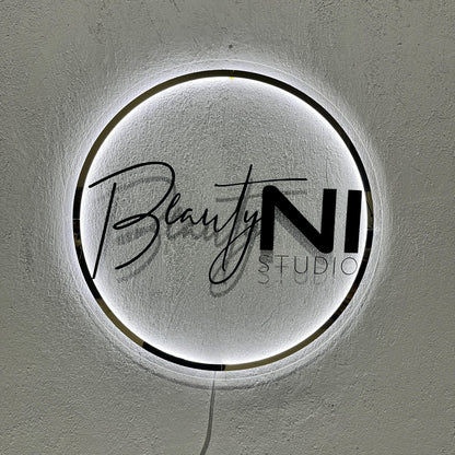 Clear Acrylic Custom Neon Sign, Backlit Acrylic Sign, Personalized Business Name Sign, Salon Wall Decor, Office Sign, Storefront Sign