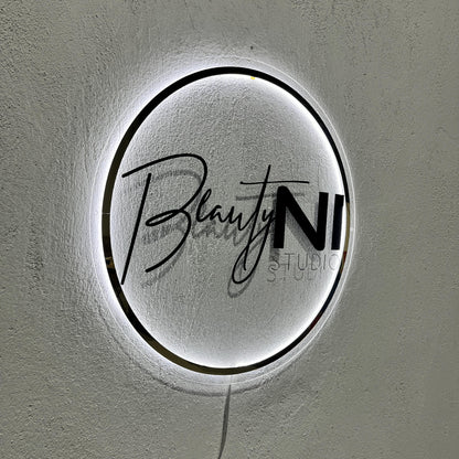Clear Acrylic Custom Neon Sign, Backlit Acrylic Sign, Personalized Business Name Sign, Salon Wall Decor, Office Sign, Storefront Sign