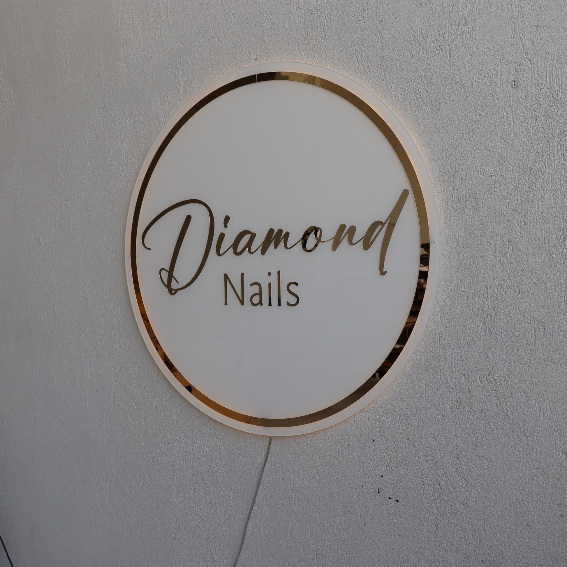 White Custom 3D Business Logo Sign, Backlit Acrylic Sign, Personalized Business Name Sign, Salon Wall Decor, Office Sign, Storefront Sign