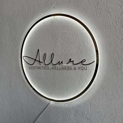Clear Acrylic Custom Neon Sign, Backlit Acrylic Sign, Personalized Business Name Sign, Salon Wall Decor, Office Sign, Storefront Sign