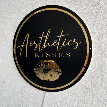 Custom Black Neon Business Logo Sign, Backlit Acrylic Sign, Personalized Business Name Sign, Salon Wall Decor, Office Sign, Storefront Sign
