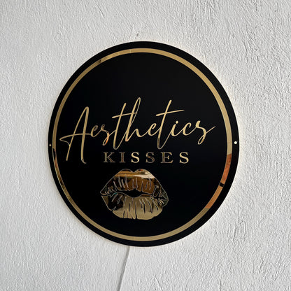 Custom Black Neon Business Logo Sign, Backlit Acrylic Sign, Personalized Business Name Sign, Salon Wall Decor, Office Sign, Storefront Sign
