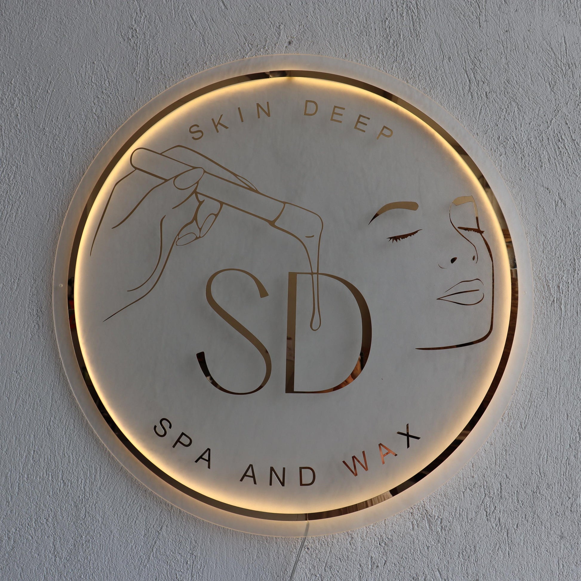 Frosted Custom Business Sign Logo, Backlit Acrylic Sign, Personalized Business Name Sign, Salon Wall Decor, Office Sign, Storefront Sign