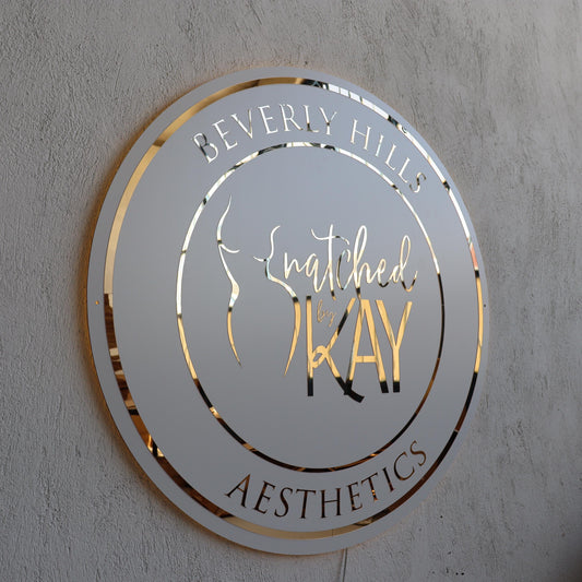 White Custom 3D Neon Sign Business Logo, Backlit Acrylic Sign, Personalized Business Name Sign, Salon Wall Decor, Office Sign, Store Sign