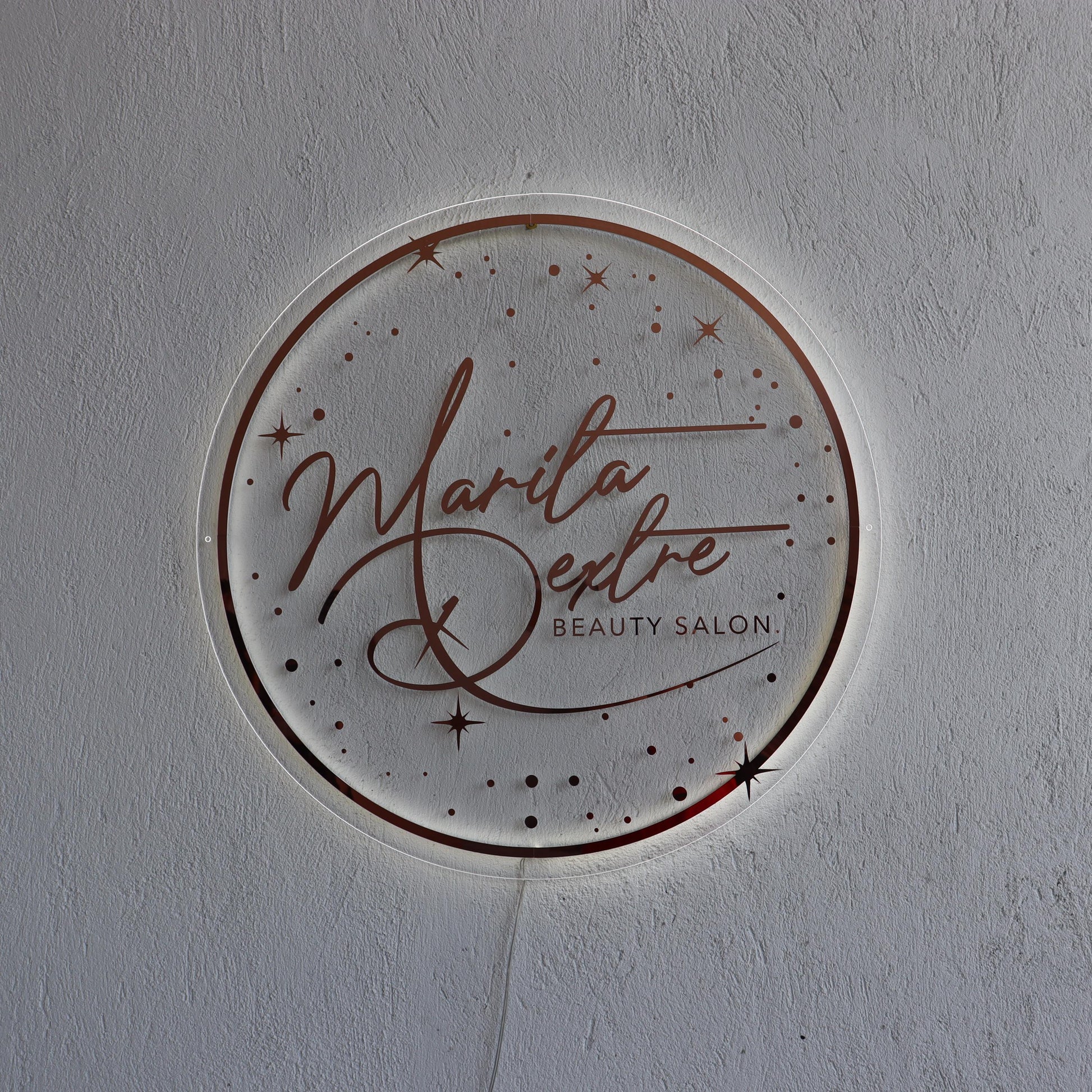 Clear Acrylic Custom Neon Sign, Backlit Acrylic Sign, Personalized Business Name Sign, Salon Wall Decor, Office Sign, Storefront Sign