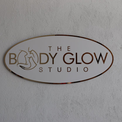 Business Mirror Logo Sign, Custom 3D Acrylic Sign, Modern Office Wall Decor, Personalized Company Logo, Reception Desk Sign