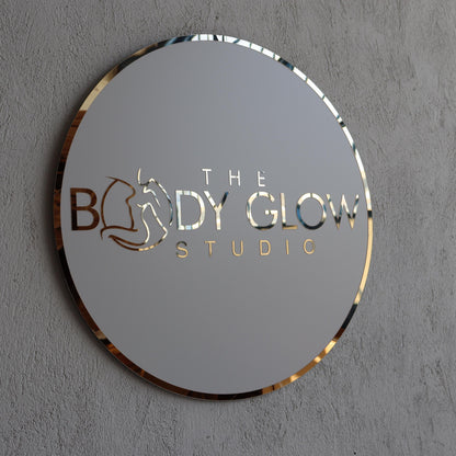 Business Mirror Logo Sign, Custom 3D Acrylic Sign, Modern Office Wall Decor, Personalized Company Logo, Reception Desk Sign