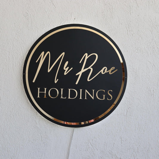 Custom Black Neon Business Logo Sign, Backlit Acrylic Sign, Personalized Business Name Sign, Salon Wall Decor, Office Sign, Storefront Sign