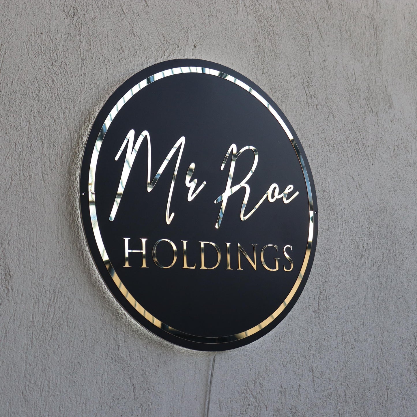 Custom Black Neon Business Logo Sign, Backlit Acrylic Sign, Personalized Business Name Sign, Salon Wall Decor, Office Sign, Storefront Sign