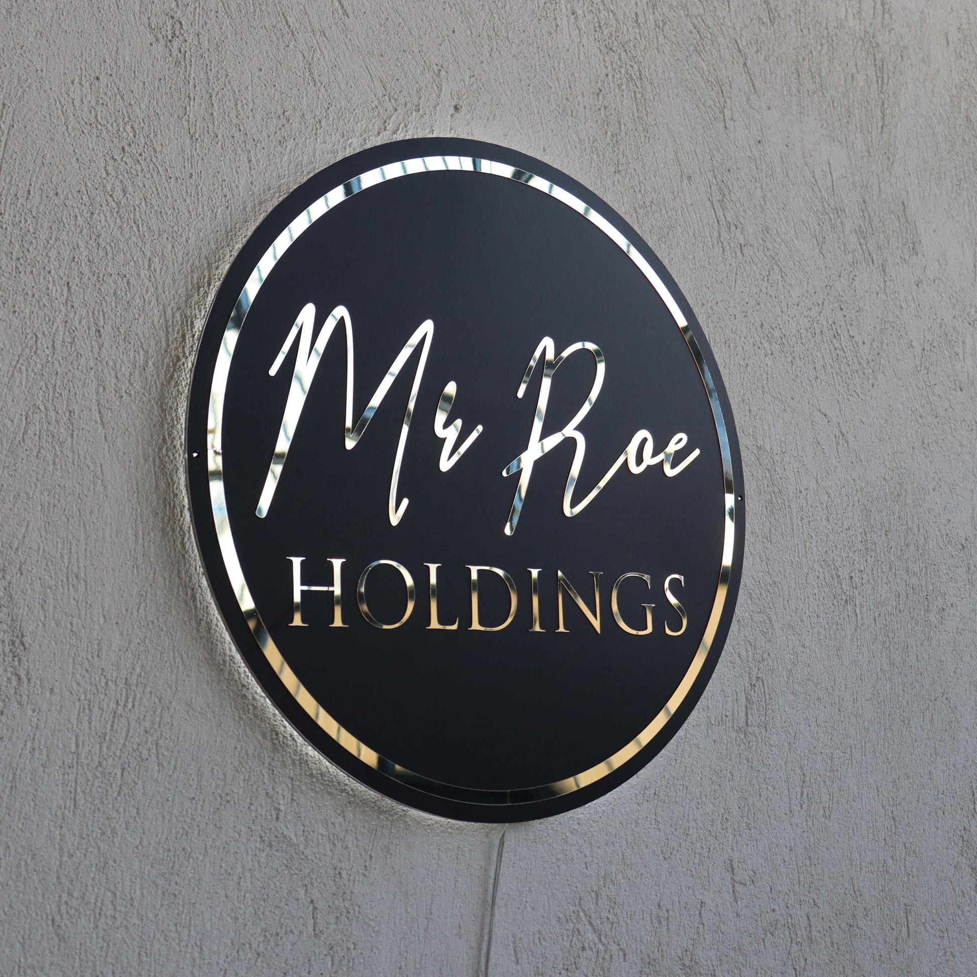 Custom Black Neon Business Logo Sign, Backlit Acrylic Sign, Personalized Business Name Sign, Salon Wall Decor, Office Sign, Storefront Sign