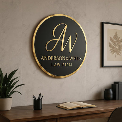 Custom Round Acrylic Salon Sign, Personalized Beauty Studio Wall Logo, Business Name Sign for Esthetician, Spa or Nail Room Decor