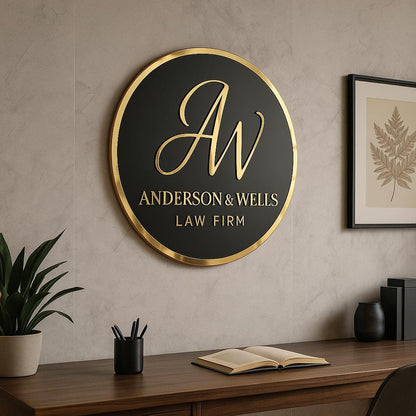 Custom Round Acrylic Salon Sign, Personalized Beauty Studio Wall Logo, Business Name Sign for Esthetician, Spa or Nail Room Decor