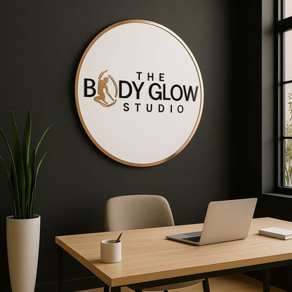 Custom Round Acrylic Salon Sign, Personalized Beauty Studio Wall Logo, Business Name Sign for Esthetician, Spa or Nail Room Decor