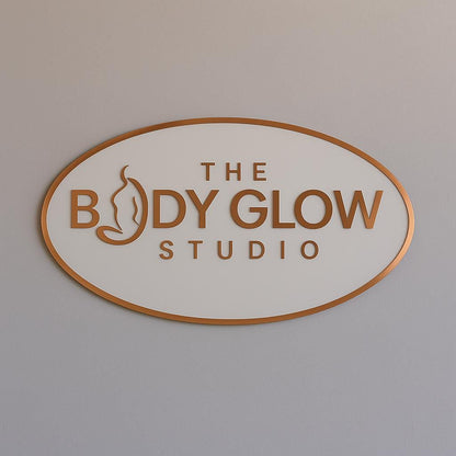 Custom Round Acrylic Salon Sign, Personalized Beauty Studio Wall Logo, Business Name Sign for Esthetician, Spa or Nail Room Decor