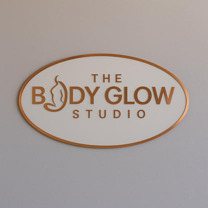 Custom Round Acrylic Salon Sign, Personalized Beauty Studio Wall Logo, Business Name Sign for Esthetician, Spa or Nail Room Decor