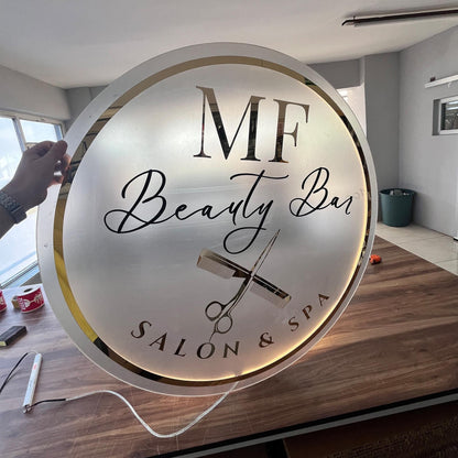Custom Beauty Studio Neon Sign, Acrylic Salon Backlit Sign, Business Logo Signs, Wall and Door Office Sign, Wall LED Salon logo sign