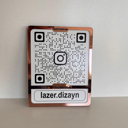 Custom Instagram QR Code Sign for Business, Laser Engraved Acrylic Social Media Plaque, Qr Code Sign For Business