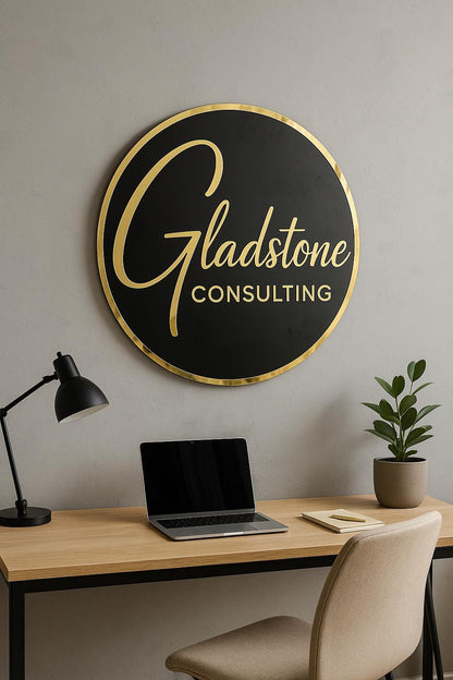 Custom Round Acrylic Salon Sign, Personalized Beauty Studio Wall Logo, Business Name Sign for Esthetician, Spa or Nail Room Decor
