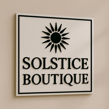 Custom Rectangle Acrylic Salon Sign, Personalized Beauty Studio Wall Logo, Business Name Sign for Esthetician, Spa or Nail Room Decor