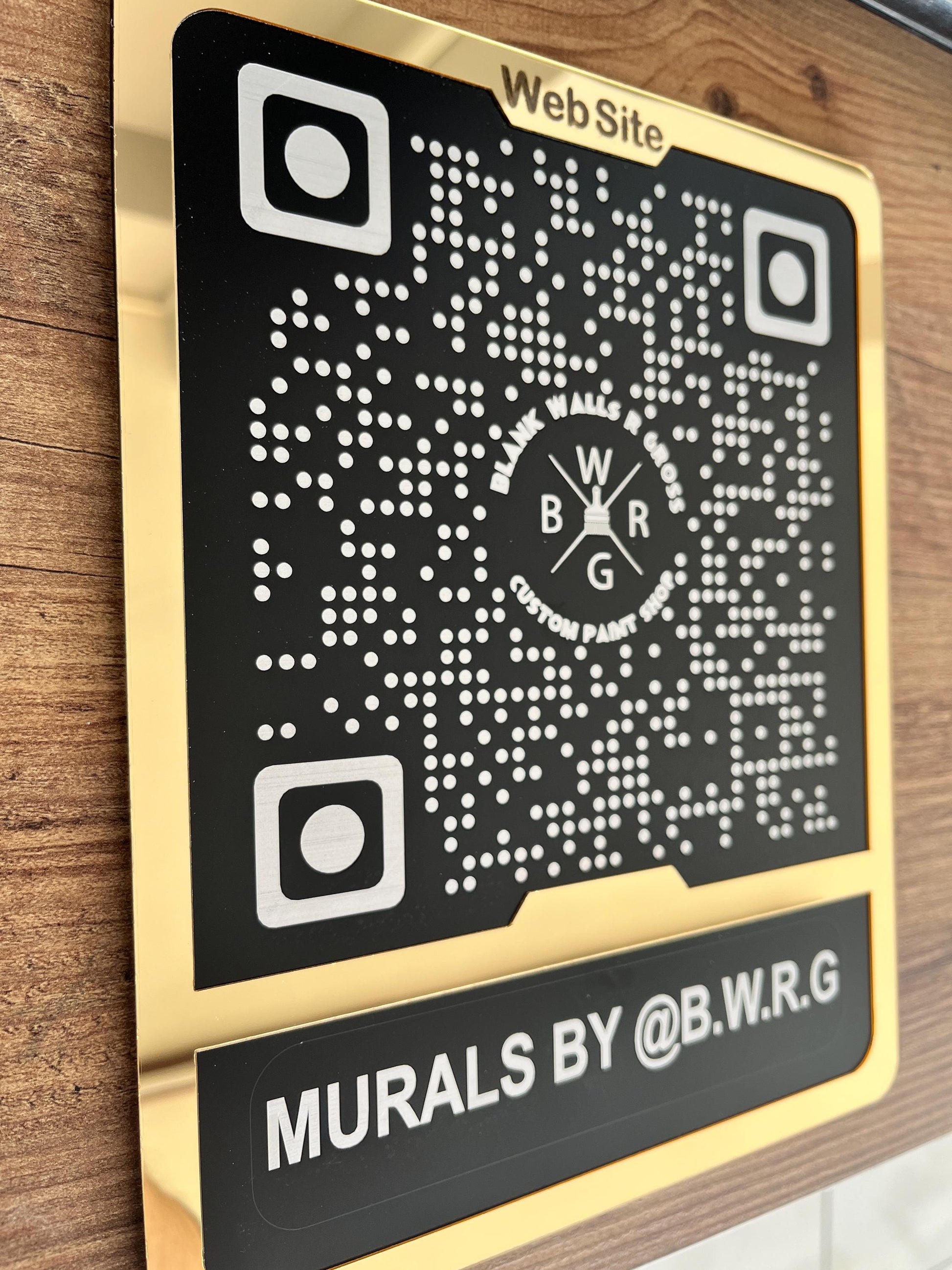 Custom Instagram QR Code Sign for Business, Laser Engraved Acrylic Social Media Plaque, Qr Code Sign For Business
