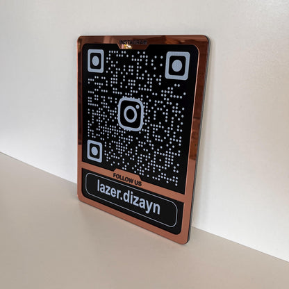 Custom Instagram QR Code Sign for Business, Laser Engraved Acrylic Social Media Plaque, Qr Code Sign For Business