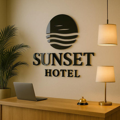 Business Logo Sign, Reception Logo Sign, Beauty Salon Sign, Laser Cut Logo Sign, 3D Business Sign, Business Signboard, Aesthetic Salon Sign