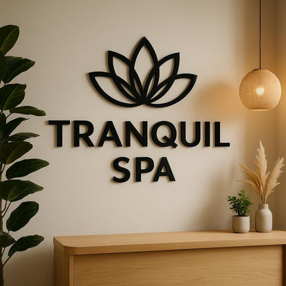 Large Acrylic Salon Wall Sign – Custom Laser Cut Logo Business Signage for Spa, Hair, and Beauty Salon Indoor Wall Decor Sticker