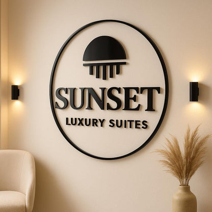 Business Logo Sign, Reception Logo Sign, Beauty Salon Sign, Laser Cut Logo Sign, 3D Business Sign, Business Signboard, Aesthetic Salon Sign
