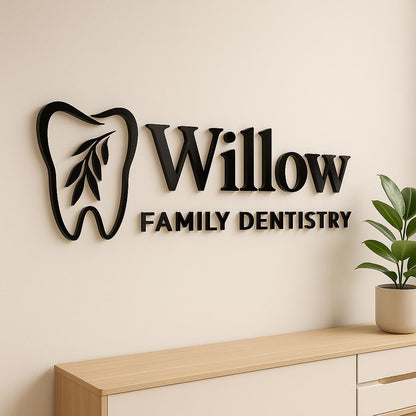Minimalist Luxury Salon Wall Sign – Custom Acrylic Logo Signage for Hair, Spa, and Beauty Studios with Modern Laser Cut Design