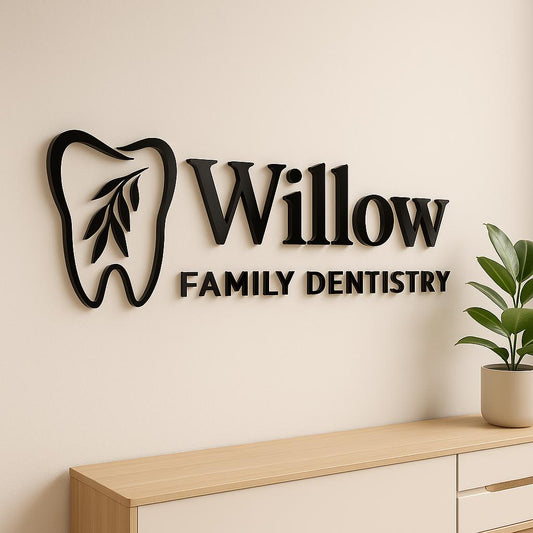 Minimalist Luxury Salon Wall Sign – Custom Acrylic Logo Signage for Hair, Spa, and Beauty Studios with Modern Laser Cut Design